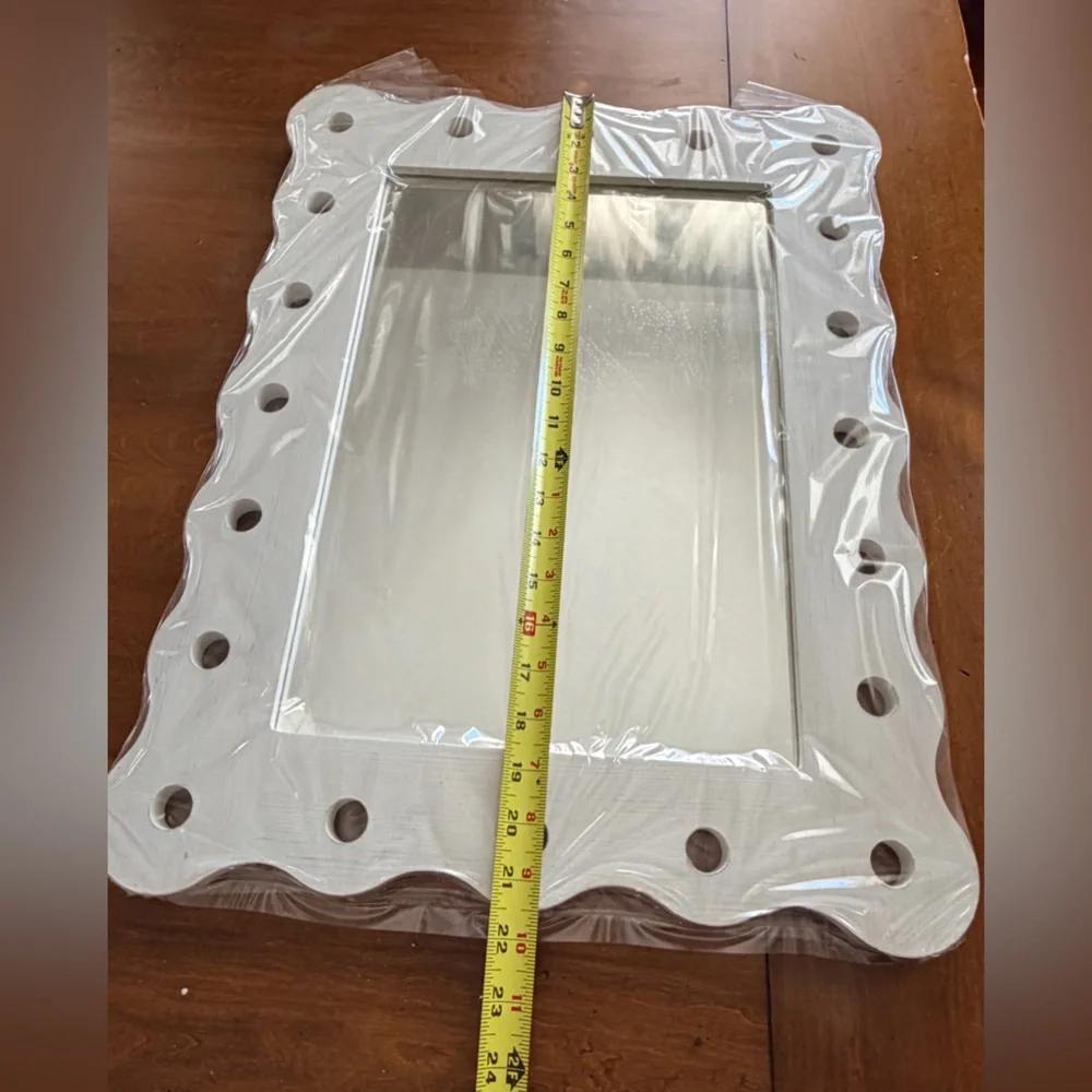 Southern Living White Scalloped Mirror - NEW